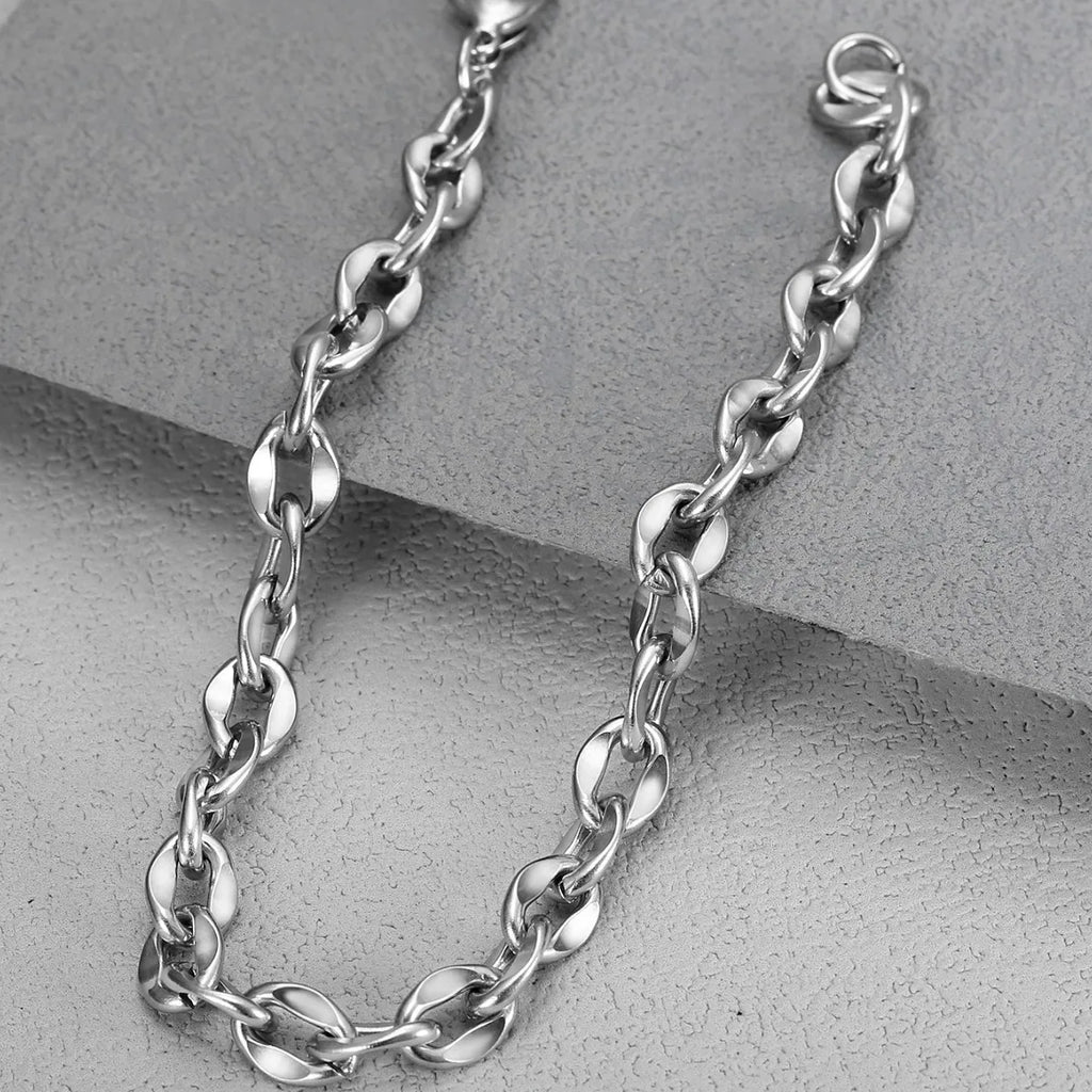 Minimalist Cuban Chain Bracelet for Men 20.5cm Stainless Steel Fashion Hiphop OEM Factory Wholesale