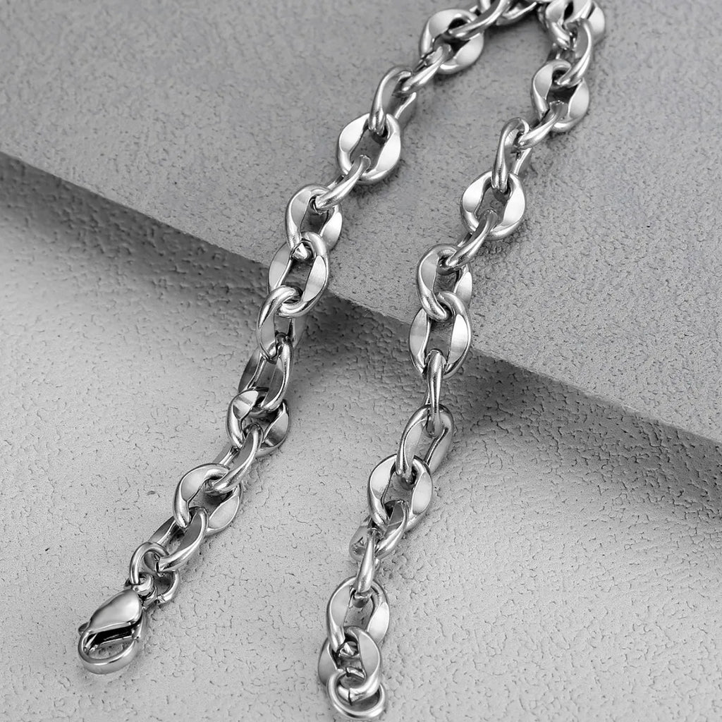 Minimalist Cuban Chain Bracelet for Men 20.5cm Stainless Steel Fashion Hiphop OEM Factory Wholesale