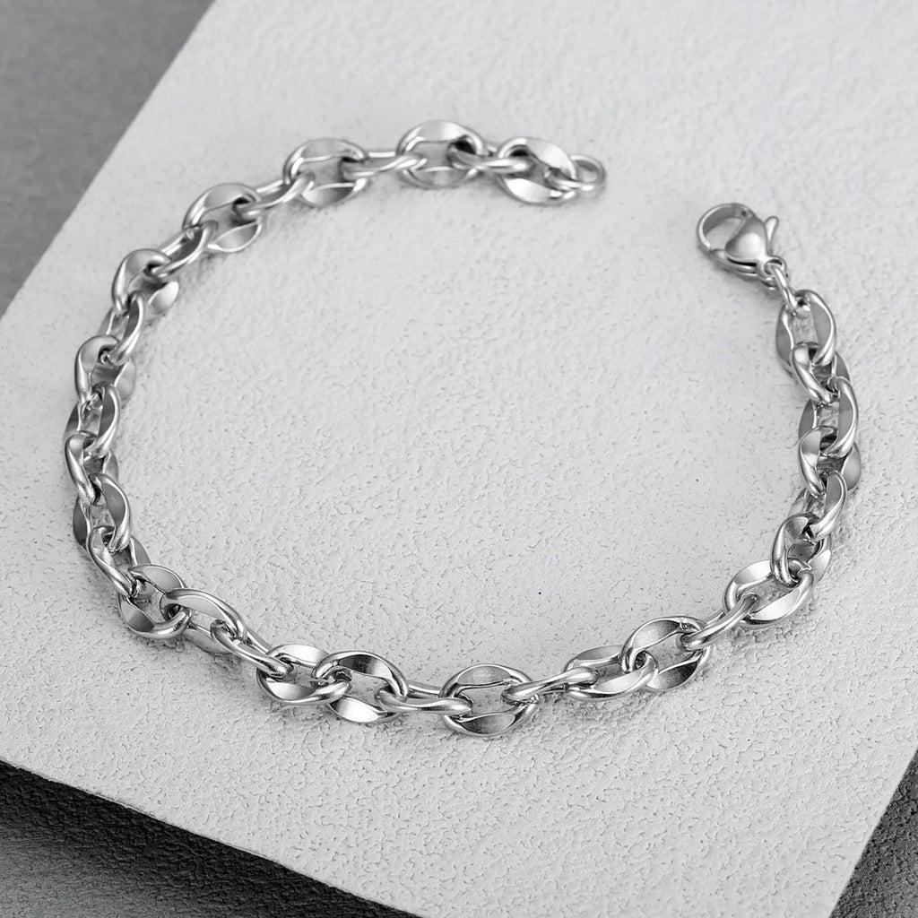Minimalist Cuban Chain Bracelet for Men 20.5cm Stainless Steel Fashion Hiphop OEM Factory Wholesale