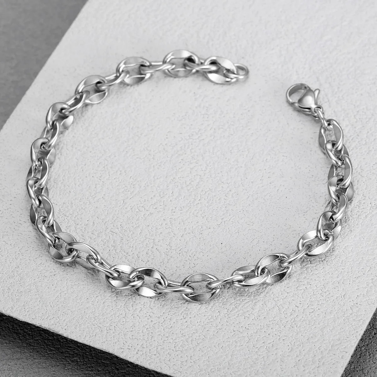Minimalist Cuban Chain Bracelet for Men 20.5cm Stainless Steel Fashion Hiphop OEM Factory Wholesale