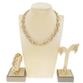 Zhuerrui Latest Design Fashion Metal Exquisite Unicorn Necklace Jewelry Set African Gold Plated Rhinestone Jewellery Sets HA0013