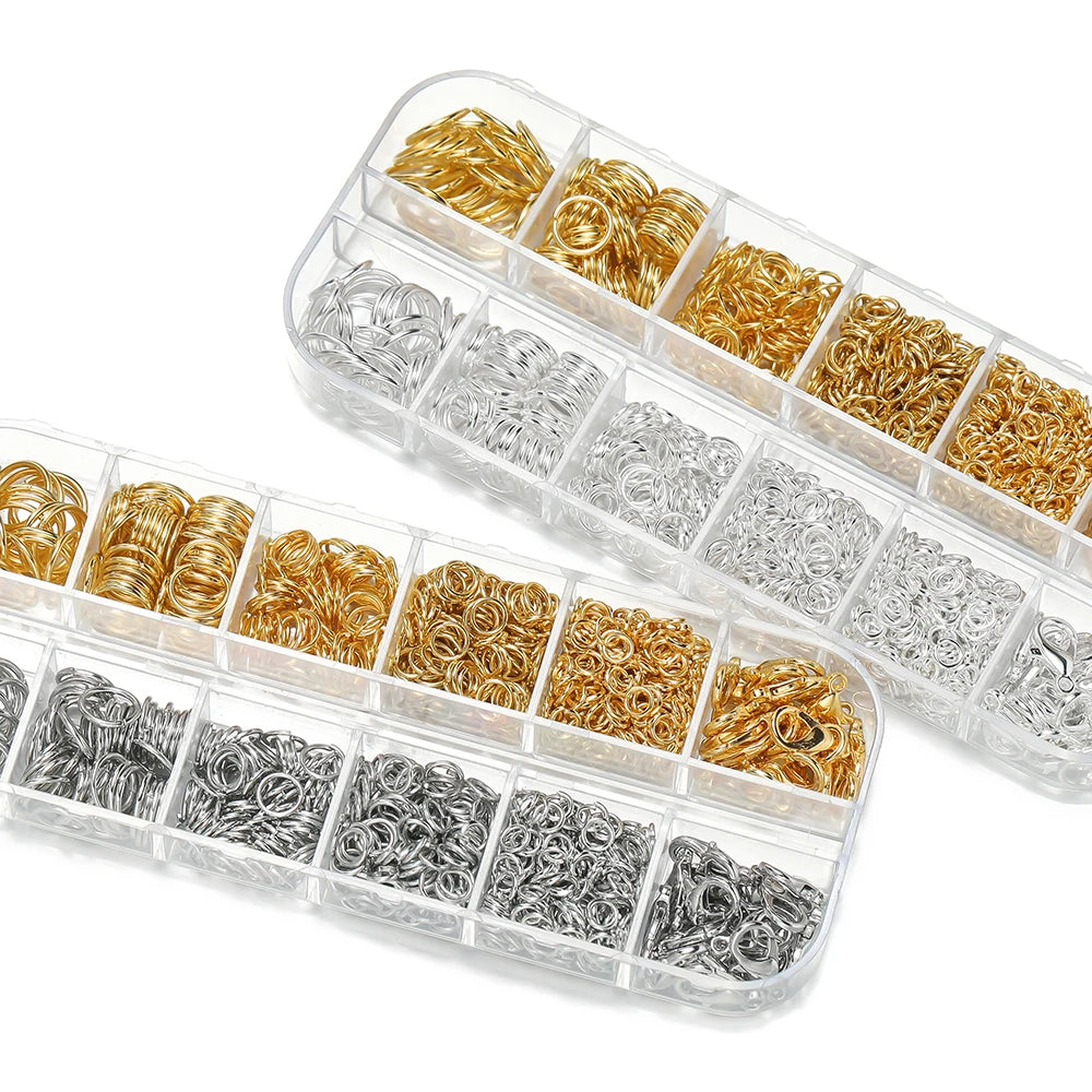 930pcs/Box Jewelry Findings Kits Open Jump Rings Lobster Clasps Hooks Pliers Tweezers for DIY Bracelet Necklace Jewelry Making