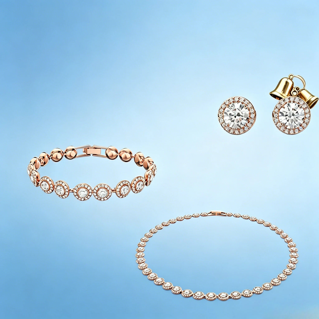 2026  Round Jewelry Set, Unique Earrings,Bracelet,Necklace, For Daily, Party, And Banquet Decor